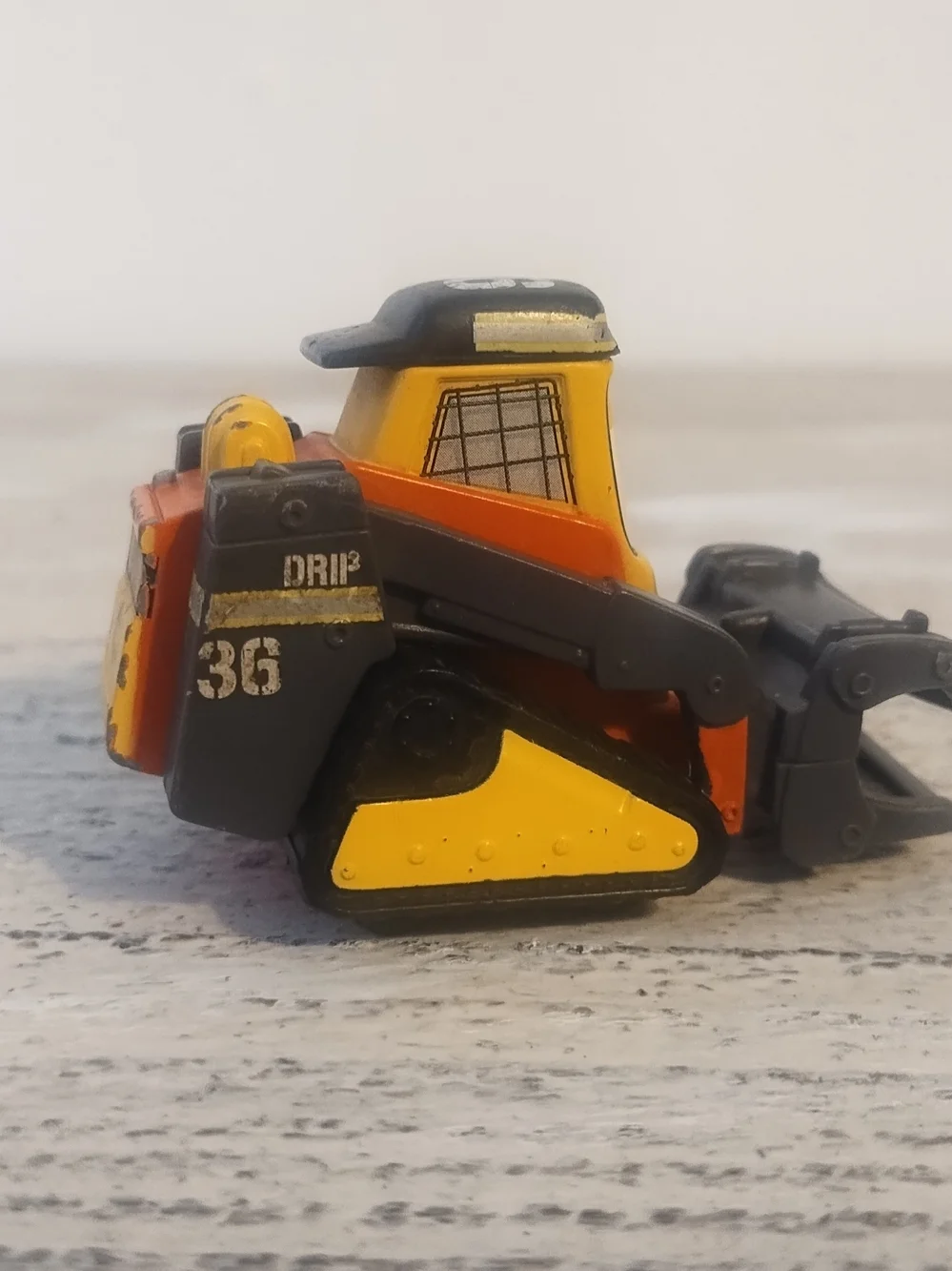 Disney Pixar Cars Drip 36 Track Vehicle Mattel Bulldozer Toy Yellow Black Figure